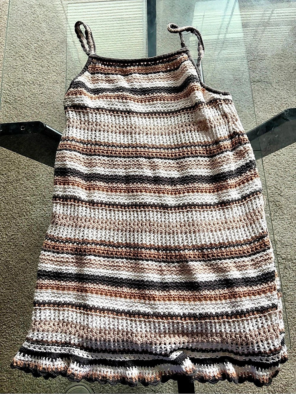 American Eagle Striped Knit Mini Dress in Brown & Black Like New